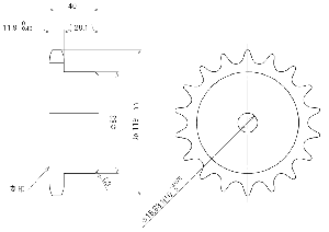 Nhông (Chain Wheel) TSUBAKI RS60-1B18TQ-H035N