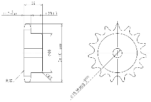 Nhông (Chain Wheel) TSUBAKI RS60-1B15TQ-H035N