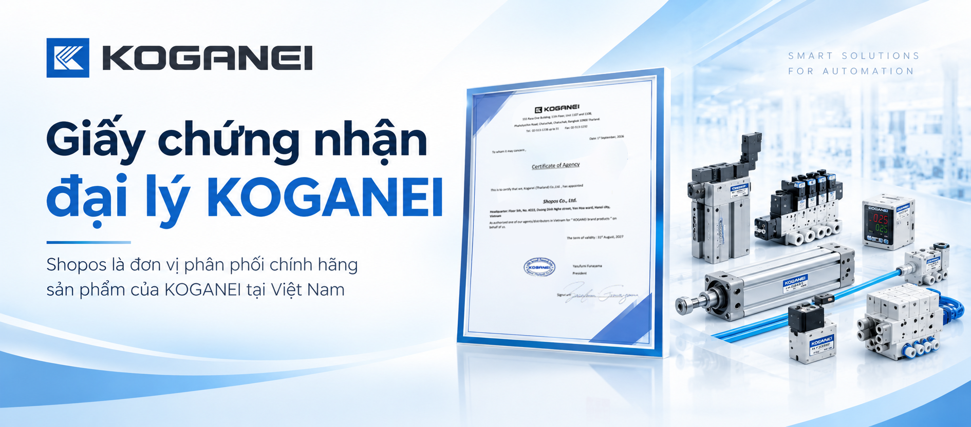 Giấy chứng nhận đại lý Koganei